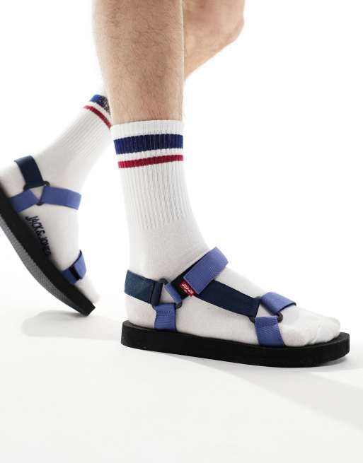 Levi's Tahoe sandals in navy with logo