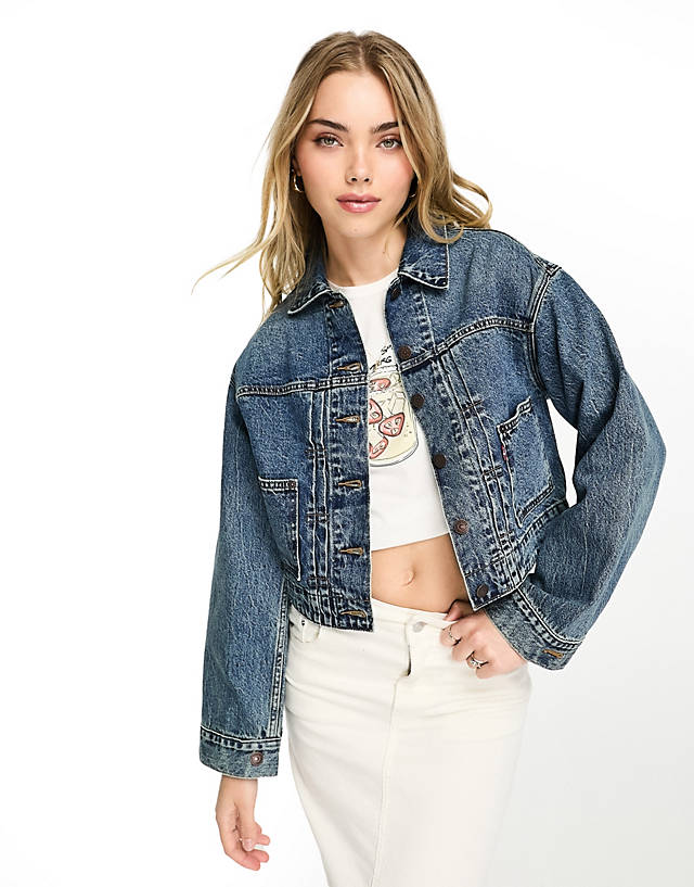 Levi's - tailored 90s trucker jacket in mid wash blue