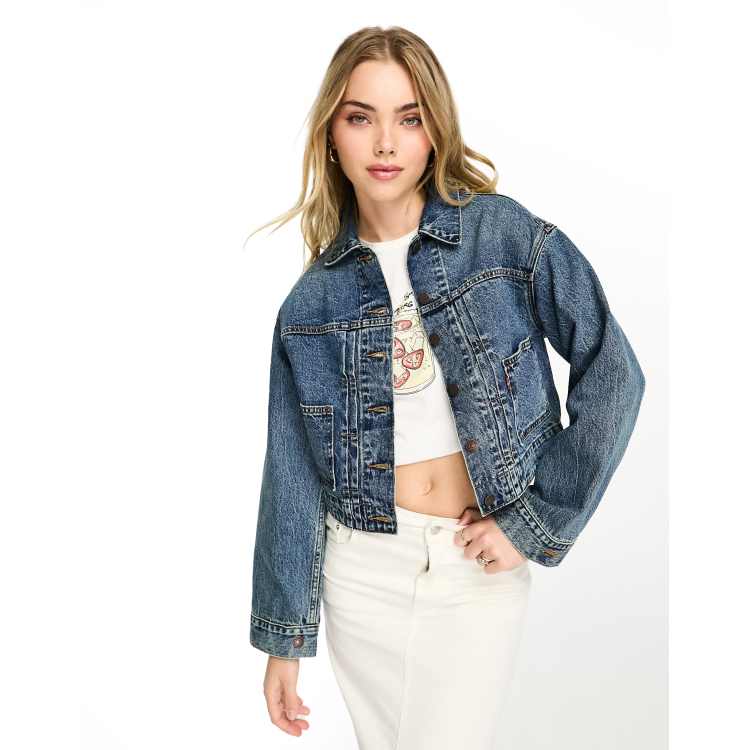 Levi's Tailored 90s Trucker Jacket in mid wash blue | ASOS
