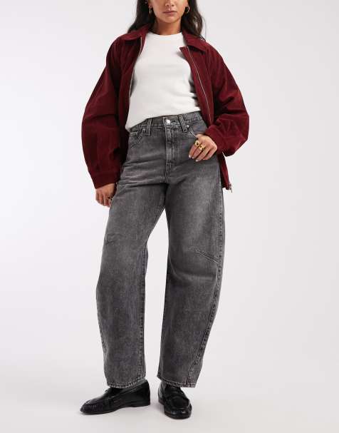 Levi's – Taliowane jeansy z baryłkowymi nogawkami w spranym czarnym - view 1