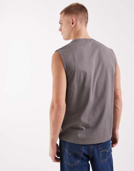 Levi's - Tanktop met logo in antracietgrijs, 4 van 5
