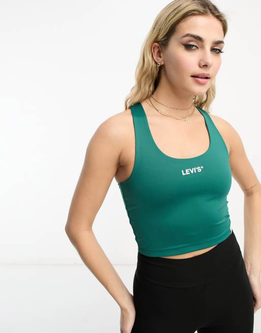 Levi's - Tanktop met racerhals en logo in groen