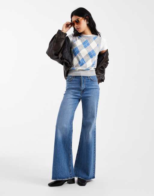 Levi's - Tara - Grå strikvest med argyle-tern i forskellige farver, 3 af 4