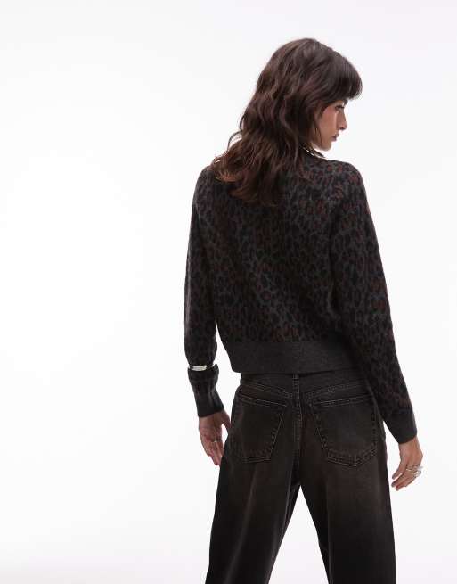 Levi's Tara knitted cardigan in leopard, 2 of 4