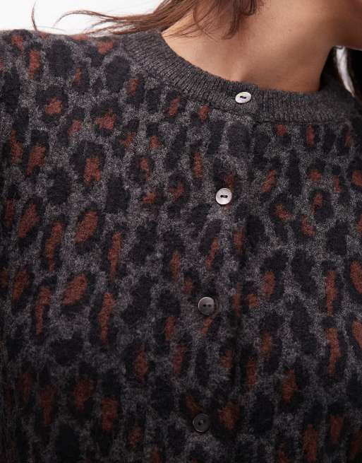 Levi's – Tara – Leopardmönstrad, stickad kofta, 3 av 4