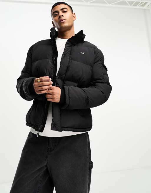 Levi's taslan bubble puffer jacket in black | ASOS