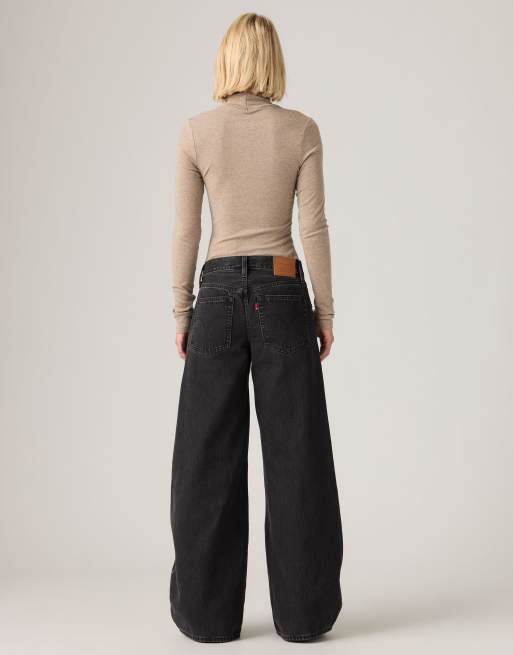 Levi's Teardrop wide leg jeans in black, 2 of 4