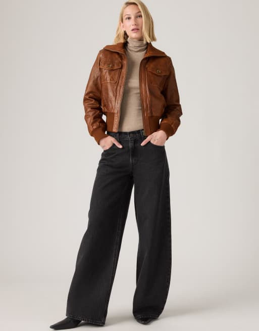 Levi's Teardrop wide leg jeans in black, 3 of 4