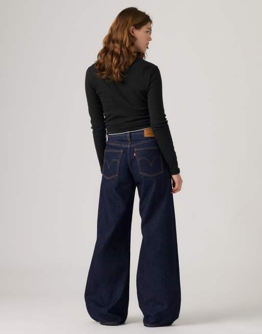 Levi's Teardrop wide leg jeans in dark blue, 2 of 4