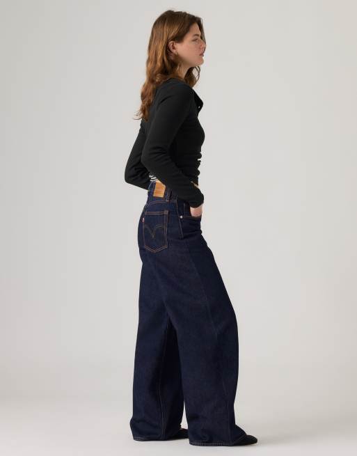 Levi's Teardrop wide leg jeans in dark blue, 4 of 4