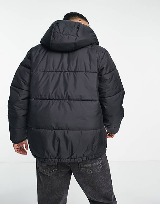 Levi's telegraph puffer jacket in black with logo | ASOS