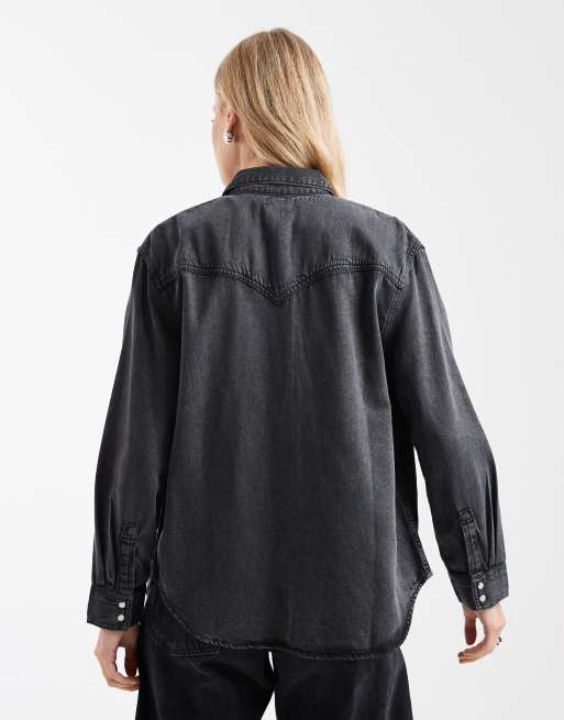 Levi's - Teodora - Chemise en jean style western - Noir, 4 de 4