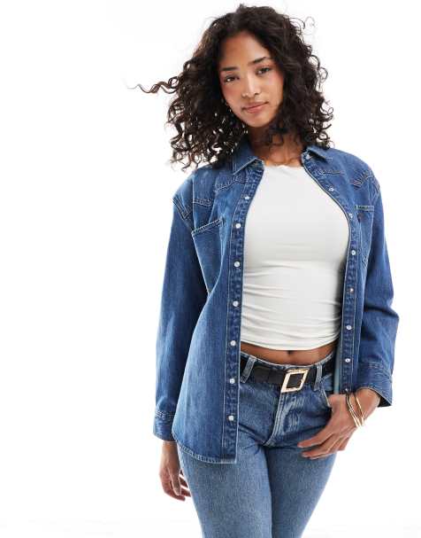 Levi's – Teodora – Ciemnoniebieska jeansowa koszula w kowbojskim stylu - view 1