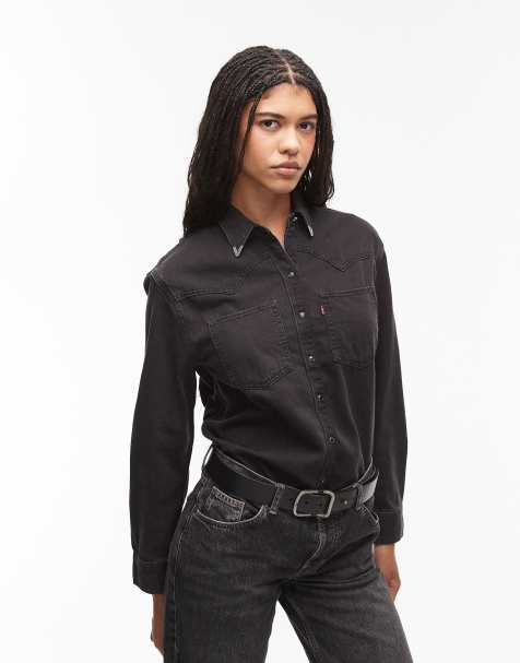 Levi's – Teodora – Czarna koszula jeansowa w stylu kowbojskim - view 1