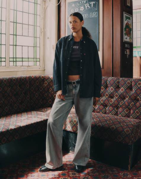 Levi's – Teodora – Czarna koszula jeansowa z kowbojskimi detalami i metalowym kołnierzykiem - view 1