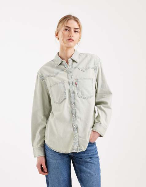Levi's – Teodora – Ljus, vintagetvättad jeansskjorta i cowboystil - view 1