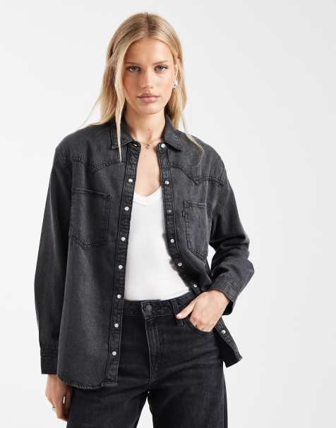 Levi's – Teodora – Western-Jeanshemd in Schwarz - view 1