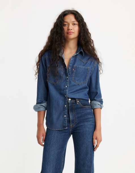 Levi's - Teodora - Western overhemd in air space blauw - view 1