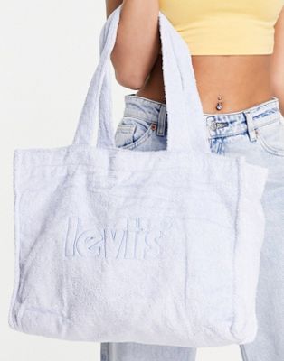 Levi's terry toweling tote bag in light blue