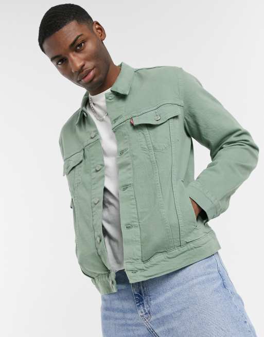 Levis green on sale denim jacket