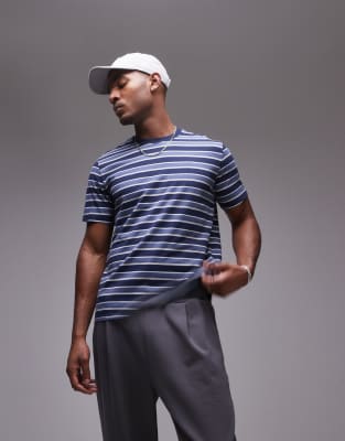 The Essential relaxed fit stripe T-shirt in navy