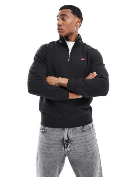 Levi's - The Original - Sort sweatshirt med halv lynlås og hallmark-logo - view 1