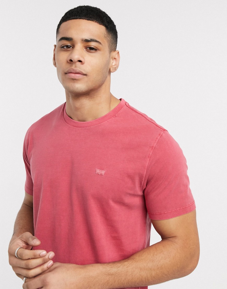 Levi's - The Original - T-shirt con logo applicato tono su tono rosso terra