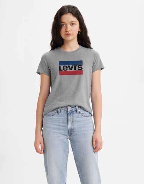 Levi's - The Perfect Tee - Core Sportswear - T-shirt met logo in grijs - view 1