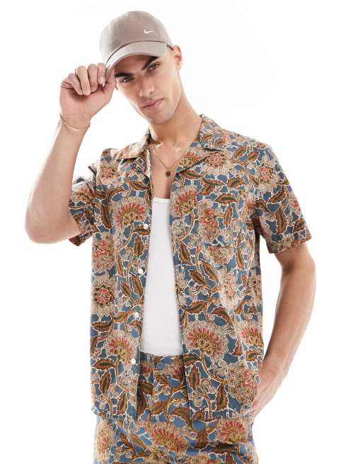 Levi's - The Sunset Camp - Camicia a maniche corte con colletto con rever beige a fiori in coordinato