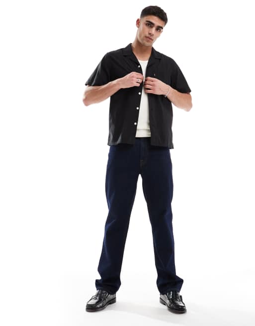 Levi's - The Sunset Camp - Camicia a maniche corte in cotone color nero con colletto a rever e righe in tessuto garzato, 2 di 4