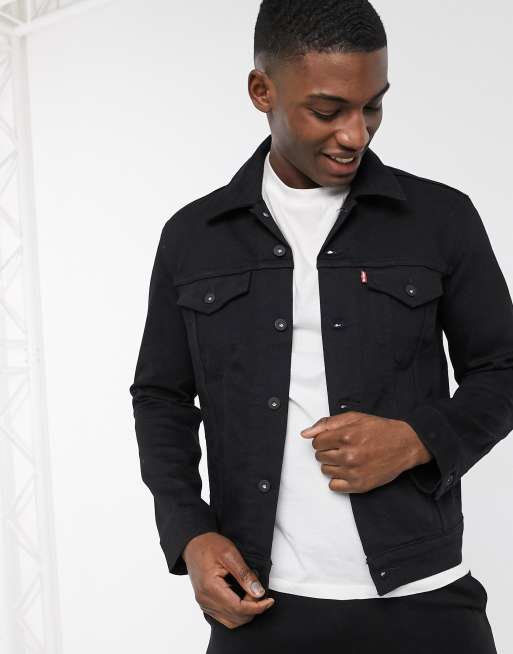 Levi's the trucker denim jacket in dark horse black | ASOS