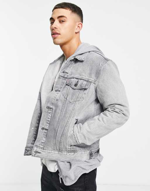 Levi's grey denim trucker 2024 jacket