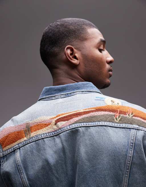 希少【新品未使用】 Levi's facetasm M65 TRUCKER Levi's the trucker jacket scenic embroidered denim relaxed fit in