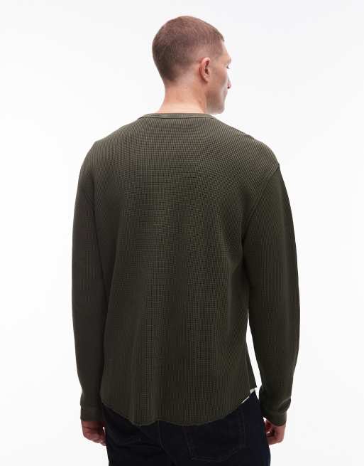 Levi's - Thermo T-shirt met lange mouwen en wafelstructuur in donkergroen, 3 van 5