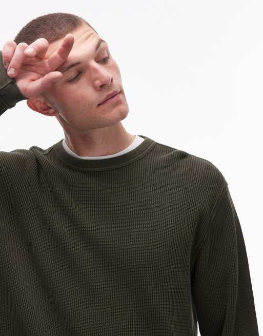 Levi's - Thermo T-shirt met lange mouwen en wafelstructuur in donkergroen, 5 van 5
