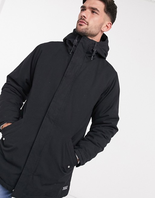 Levi's thermore padded parka jacket in black