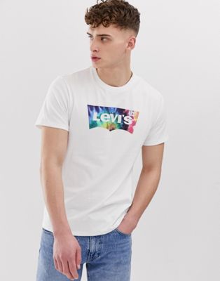 Levi's - Tie-dye T-shirt met batwinglogo in wit