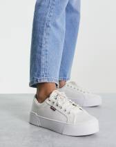 Levi's Tijuana flatform trainer in off white with small logo