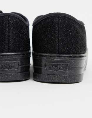 black flatform trainers