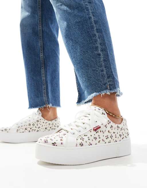 Levi's Tijuana sneakers with all over floral print in white