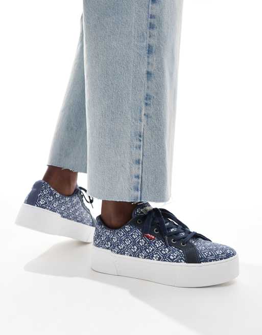 Levi's Tijuana sneakers with all over print in blue