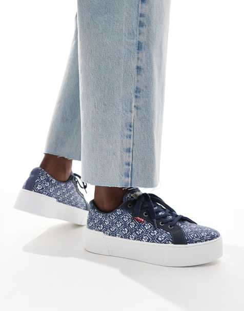 Levi's Tijuana trainers with all over print in blue - view 1