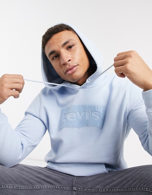 Levi's tonal batwing logo hoodie in skyway