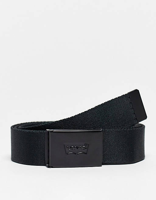 Levi's tonal batwing web belt in black | ASOS