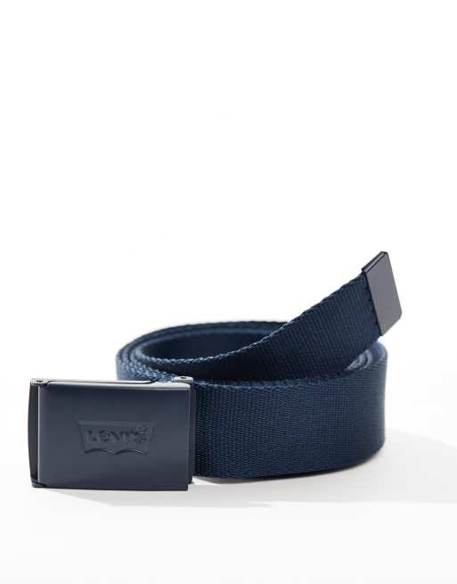 Levi's tonal batwing webbed belt in navy, 2 of 4