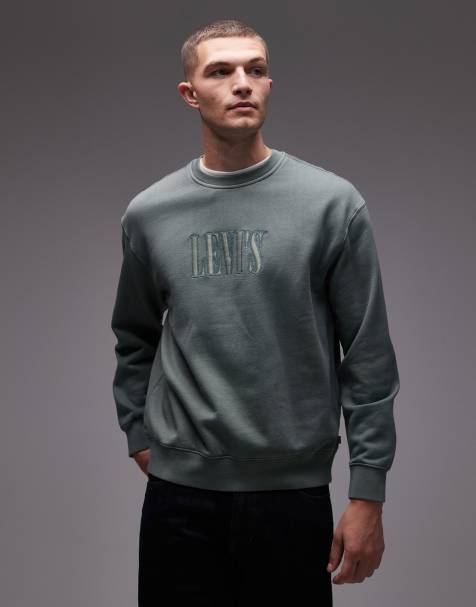 Levi's tonal chest logo relaxed fit sweatshirt in mid green - view 1
