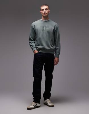 Levi's Tonal Chest Logo Relaxed Fit Sweatshirt In Green