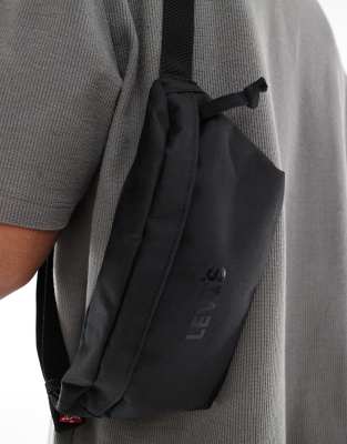 Levi's Tonal Logo Sling Fanny Pack In Black