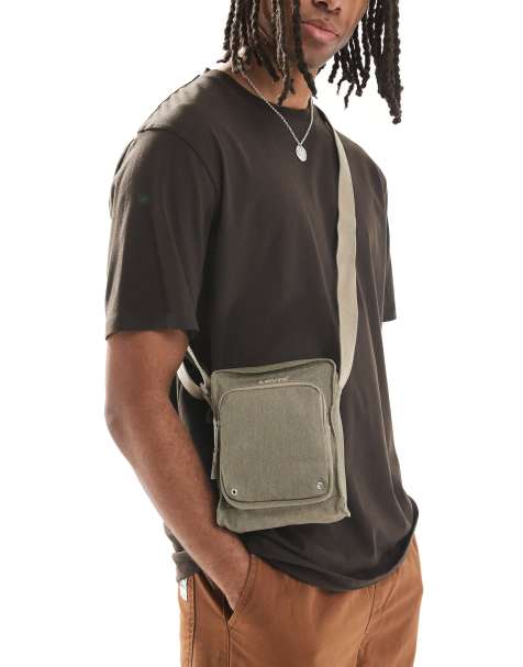 Levi's tonal logo small canvas crossbody bag in light gray - view 1