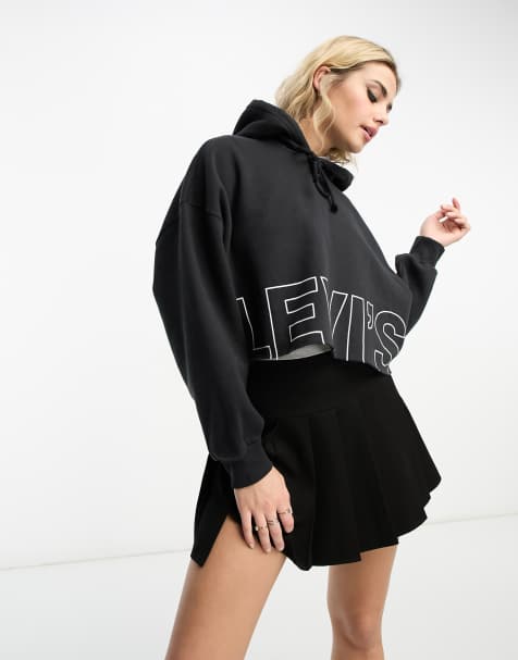 Levi's - Top a maniche lunghe nero con cappuccio - view 1